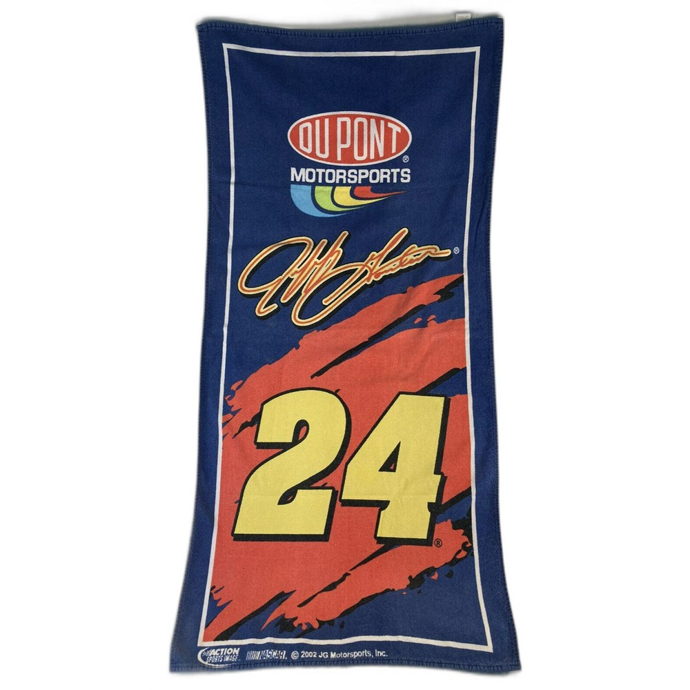 VTG 2002 Jeff Gordon Autograph #24 Dupont NASCAR Bath Beach Towel 54" x 26"